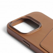 Mujjo Full Leather MagSafe Wallet Case - премиум кожен (естествена кожа) кейс с MagSafe за iPhone 15 Pro (кафяв) 10