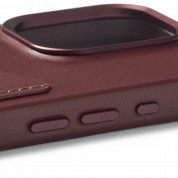 Mujjo Full Leather MagSafe Wallet Case - премиум кожен (естествена кожа) кейс с MagSafe за iPhone 15 Pro (червен) 7