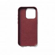 Mujjo Full Leather MagSafe Wallet Case - премиум кожен (естествена кожа) кейс с MagSafe за iPhone 15 Pro (червен) 5