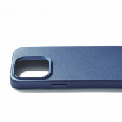Mujjo Full Leather MagSafe Case - премиум кожен (естествена кожа) кейс с MagSafe за iPhone 15 Pro Max (син) 1
