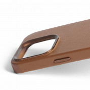 Mujjo Full Leather MagSafe Case - премиум кожен (естествена кожа) кейс с MagSafe за iPhone 15 Pro Max (кафяв) 6