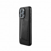 Mujjo Full Leather MagSafe Wallet Case - премиум кожен (естествена кожа) кейс с MagSafe за iPhone 15 Pro Max (черен) 1