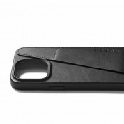 Mujjo Full Leather MagSafe Wallet Case - премиум кожен (естествена кожа) кейс с MagSafe за iPhone 15 Pro Max (черен) 2