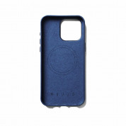Mujjo Full Leather MagSafe Wallet Case - премиум кожен (естествена кожа) кейс с MagSafe за iPhone 15 Pro Max (син) 4