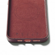 Mujjo Full Leather MagSafe Wallet Case - премиум кожен (естествена кожа) кейс с MagSafe за iPhone 15 Pro Max (червен) 6