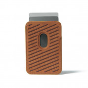 Mujjo MagWallet Leather Card Holder with MagSafe - кожен портфейл (джоб) за прикрепяне към iPhone с MagSafe (тъмнокафяв) 6