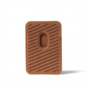 Mujjo MagWallet Leather Card Holder with MagSafe - кожен портфейл (джоб) за прикрепяне към iPhone с MagSafe (тъмнокафяв) 4