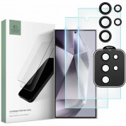 Tech-Protect Supreme Protection Set - комплект 2 броя стъклено защитно покритие за дисплея и стъклено защитно покритие за камерата на Samsung Galaxy S24 Ultra (прозрачен)