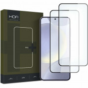 Hofi Glass Pro Plus Tempered Glass 2.5D 2 Pack - 2 броя калени стъклени защитни покрития за дисплея на Samsung Galaxy S24 (черен-прозрачен)
