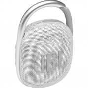 JBL Clip 4 Ultra-Portable Waterproof Speaker - водоустойчив безжичен портативен спийкър (с карабинер) с микрофон за мобилни устройства (бял)
