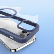 Dux Ducis Skin X Pro Magnetic Wallet Case - удароустойчив хибриден кожен кейс с отделение за карти и MagSafe за iPhone 15 Pro (син-прозрачен) 9