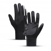 HR Insulated Anti-Slip Sport Gloves XL - плетени зимни ръкавици за тъч екрани (черен)