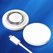 Choetech USB-C Magnetic Wireless Qi Charger Qi15W-A30 - поставка (пад) за безжично зареждане за iPhone с Magsafe (бял) 8