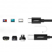 Ugreen US241 USB-C To USB-B 2.0 Printer Cable (100 cm) (black) 3