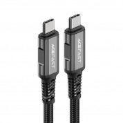 Acefast Acewire Pro USB4 USB-C to USB-C Fast Charging Cable 240W - здрав USB4 кабел с въжена оплетка за устройства с USB-C порт (100 см) (черен) 2