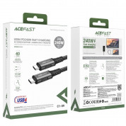 Acefast Acewire Pro USB4 USB-C to USB-C Fast Charging Cable 240W - здрав USB4 кабел с въжена оплетка за устройства с USB-C порт (100 см) (черен) 5