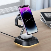 Acefast 3-in-1 Inductive Wireless Charging Station 15W - тройна поставка (пад) за безжично зареждане за iPhone с Magsafe, Apple Watch и AirPods (черен) 7