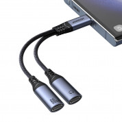 Joyroom USB-C Male to 2xUSB-C Female Audio Adapter DAC (black) 1