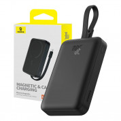 Baseus Magnetic Mini Wireless Charging Power Bank 10000 mAh 30W (P1002210B113) - преносима външна батерия с USB-C порт и безжично зареждане с MagSafe (черен) 
