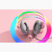 ONIKUMA X15Pro Gaming Headphones - USB гейминг слушалки с микрофон за PC (розов)  2