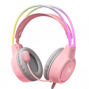 ONIKUMA X15Pro Gaming Headphones - USB гейминг слушалки с микрофон за PC (розов) 