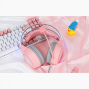 ONIKUMA X15Pro Gaming Headphones - USB гейминг слушалки с микрофон за PC (розов)  1