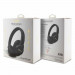 Guess PU Leather 4G Tone on Tone Script Logo Bluetooth Headphones - безжични блутут слушалки с микрофон за мобилни устройства (черен) 4