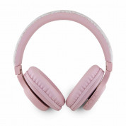 Guess PU Leather 4G Tone on Tone Script Logo Bluetooth Headphones - безжични блутут слушалки с микрофон за мобилни устройства (розов) 2