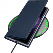 Dux Ducis Skin Pro Case - кожен калъф с поставка и отделение за кр. карти за Samsung Galaxy S24 Ultra (тъмносин) 4
