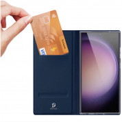 Dux Ducis Skin Pro Case - кожен калъф с поставка и отделение за кр. карти за Samsung Galaxy S24 Ultra (тъмносин) 1