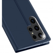 Dux Ducis Skin Pro Case - кожен калъф с поставка и отделение за кр. карти за Samsung Galaxy S24 Ultra (тъмносин) 2
