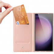 Dux Ducis Skin Pro Case - кожен калъф с поставка и отделение за кр. карти за Samsung Galaxy S24 Ultra (розов) 1