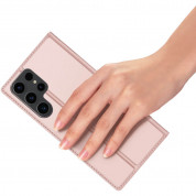 Dux Ducis Skin Pro Case - кожен калъф с поставка и отделение за кр. карти за Samsung Galaxy S24 Ultra (розов) 5