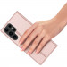 Dux Ducis Skin Pro Case - кожен калъф с поставка и отделение за кр. карти за Samsung Galaxy S24 Ultra (розов) 6