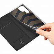 Dux Ducis Skin Pro Case - кожен калъф с поставка и отделение за кр. карти за Samsung Galaxy S24 Ultra (черен) 6