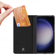 Dux Ducis Skin Pro Case - кожен калъф с поставка и отделение за кр. карти за Samsung Galaxy S24 (черен) 1