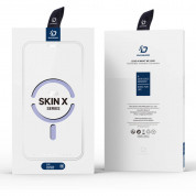 Dux Ducis Skin X Pro Magnetic Wallet Case - удароустойчив хибриден кожен кейс с отделение за карти и MagSafe за Samsung Galaxy S24 Ultra (лилав-прозрачен) 11