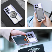 Dux Ducis Skin X Pro Magnetic Wallet Case - удароустойчив хибриден кожен кейс с отделение за карти и MagSafe за Samsung Galaxy S24 Ultra (лилав-прозрачен) 4