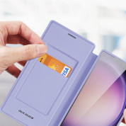 Dux Ducis Skin X Pro Magnetic Wallet Case - удароустойчив хибриден кожен кейс с отделение за карти и MagSafe за Samsung Galaxy S24 Ultra (лилав-прозрачен) 7