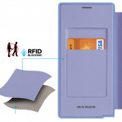 Dux Ducis Skin X Pro Magnetic Wallet Case - удароустойчив хибриден кожен кейс с отделение за карти и MagSafe за Samsung Galaxy S24 Ultra (лилав-прозрачен) 10