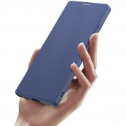Dux Ducis Skin X Pro Magnetic Wallet Case - удароустойчив хибриден кожен кейс с отделение за карти и MagSafe за Samsung Galaxy S24 Ultra (син-прозрачен) 5