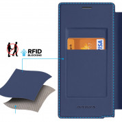 Dux Ducis Skin X Pro Magnetic Wallet Case - удароустойчив хибриден кожен кейс с отделение за карти и MagSafe за Samsung Galaxy S24 Ultra (син-прозрачен) 10