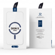 Dux Ducis Skin X Pro Magnetic Wallet Case - удароустойчив хибриден кожен кейс с отделение за карти и MagSafe за Samsung Galaxy S24 Ultra (син-прозрачен) 11
