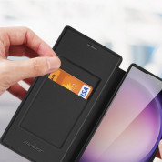 Dux Ducis Skin X Pro Magnetic Wallet Case - удароустойчив хибриден кожен кейс с отделение за карти и MagSafe за Samsung Galaxy S24 Ultra (черен-прозрачен) 7