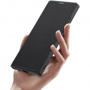 Dux Ducis Skin X Pro Magnetic Wallet Case - удароустойчив хибриден кожен кейс с отделение за карти и MagSafe за Samsung Galaxy S24 Ultra (черен-прозрачен) 5
