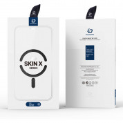 Dux Ducis Skin X Pro Magnetic Wallet Case - удароустойчив хибриден кожен кейс с отделение за карти и MagSafe за Samsung Galaxy S24 Ultra (черен-прозрачен) 11