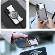 Dux Ducis Skin X Pro Magnetic Wallet Case - удароустойчив хибриден кожен кейс с отделение за карти и MagSafe за Samsung Galaxy S24 Plus (черен-прозрачен) 4