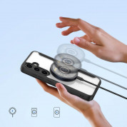 Dux Ducis Skin X Pro Magnetic Wallet Case - удароустойчив хибриден кожен кейс с отделение за карти и MagSafe за Samsung Galaxy S24 Plus (черен-прозрачен) 2