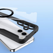 Dux Ducis Skin X Pro Magnetic Wallet Case - удароустойчив хибриден кожен кейс с отделение за карти и MagSafe за Samsung Galaxy S24 Plus (черен-прозрачен) 8
