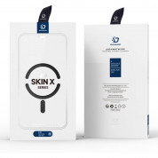 Dux Ducis Skin X Pro Magnetic Wallet Case - удароустойчив хибриден кожен кейс с отделение за карти и MagSafe за Samsung Galaxy S24 Plus (черен-прозрачен) 11